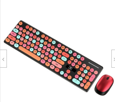 Wireless Punk Keyboard and Mouse Set with Backlight and 1600DPI Optical Mouse