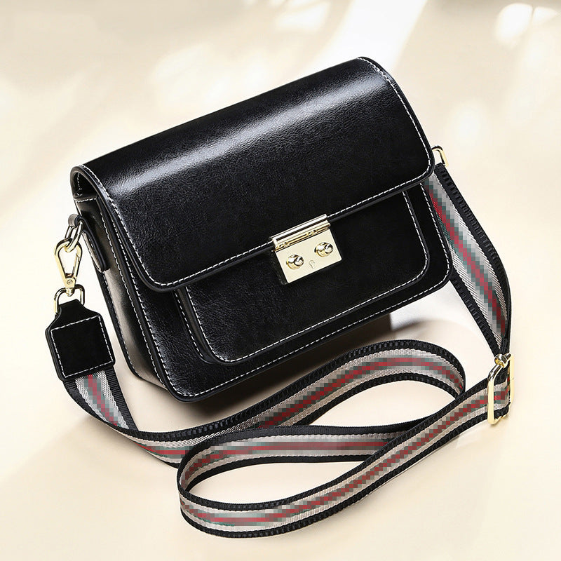 Sac à main messager à une épaule en cuir véritable, petit et carré