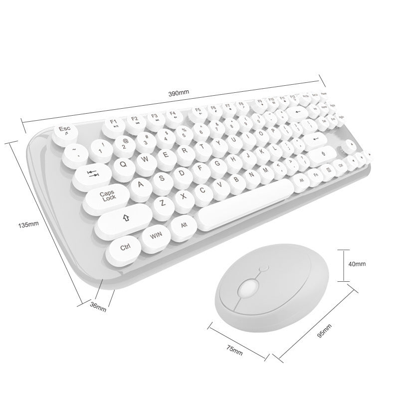 Ensemble Clavier et Souris Filles Rétro Sans Fil