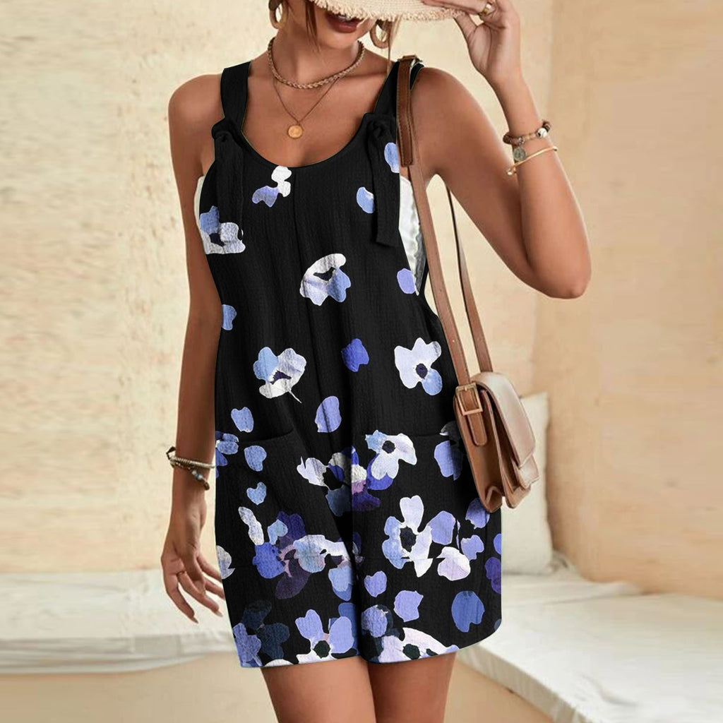 Printed Casual Suspenders Pants for Women