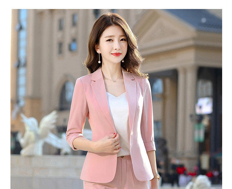 Women's Casual 7-Point Sleeve Polyester Spandex Suit