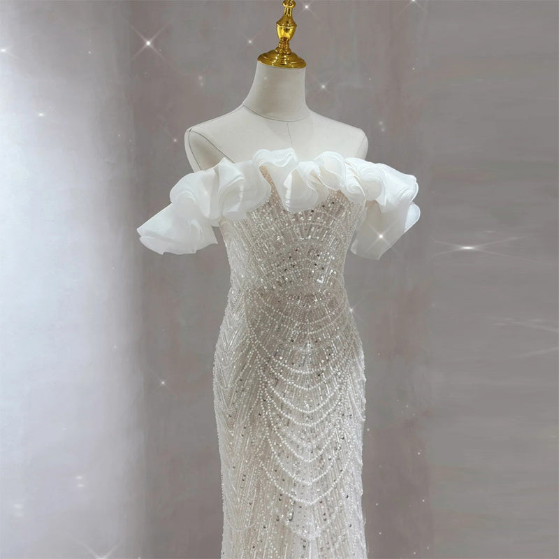 Pearl Off Shoulder Fishtail Skirt