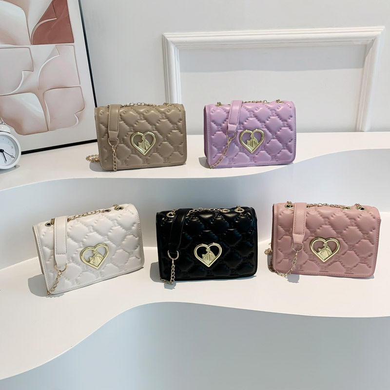 Women's Trendy PU Messenger Bag with Chain Strap 20x13x6cm