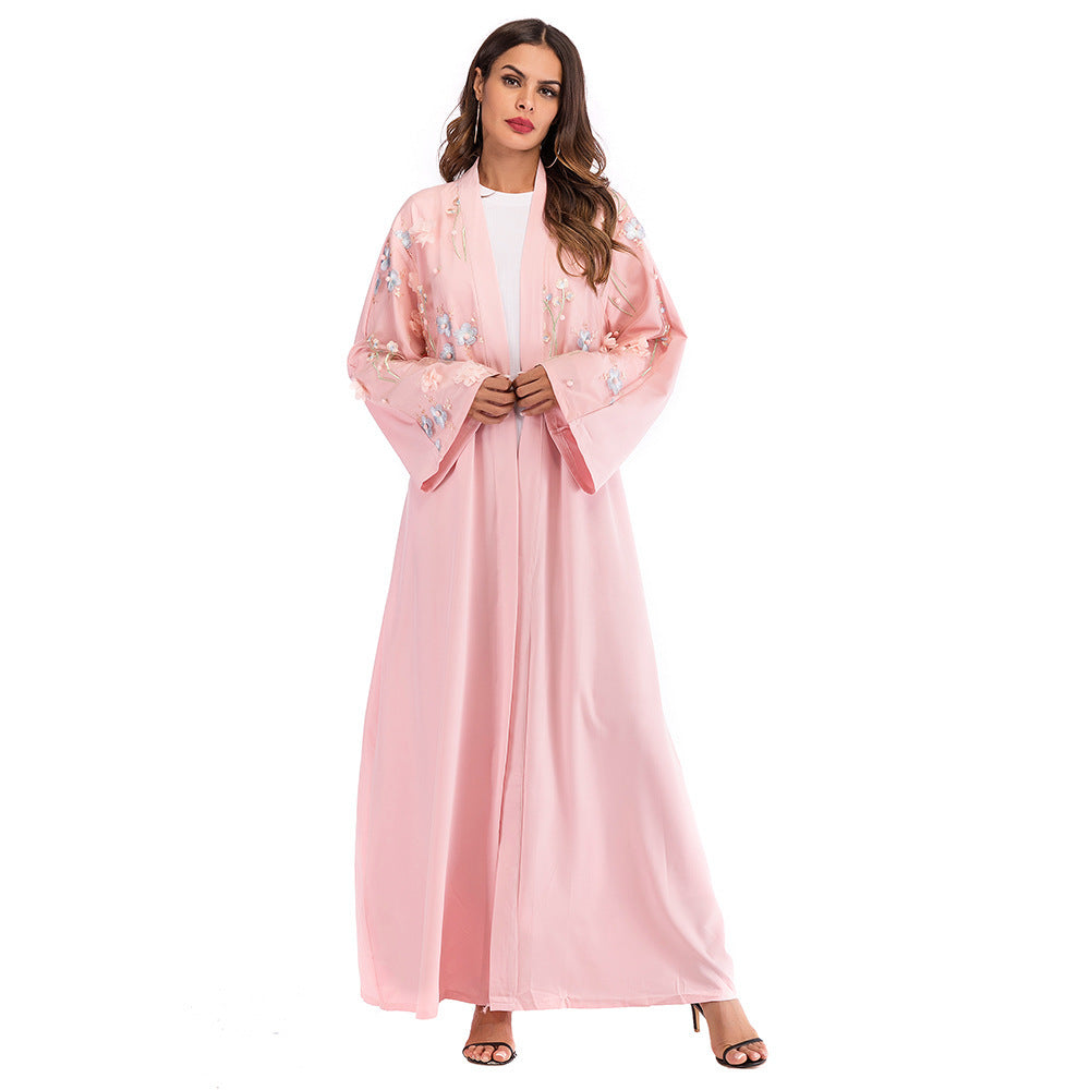 Mesh Loose Lace Up Cardigan Robe, Middle Eastern Women’s Dress