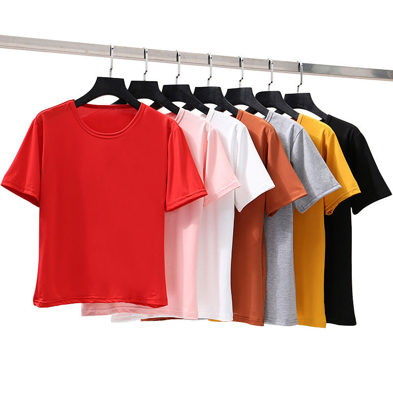 T-shirt décontracté ample blanc pur à manches courtes