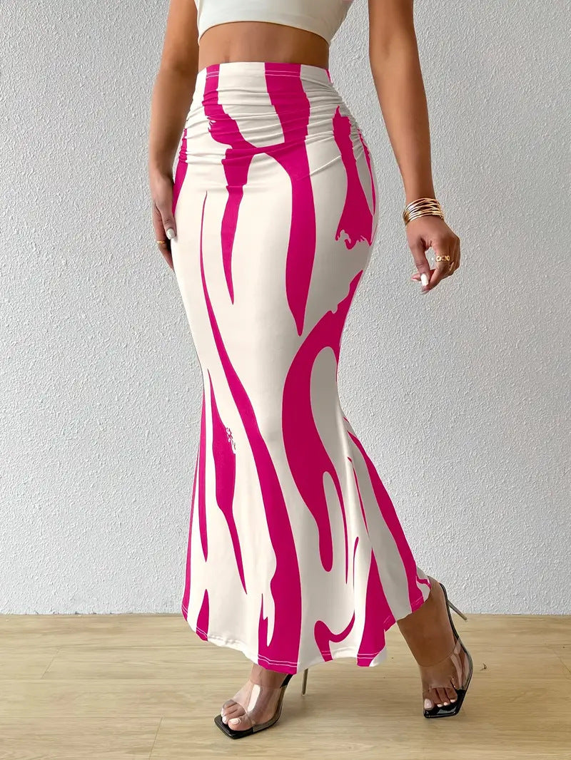 Robe amincissante imprimé zèbre style européen et américain