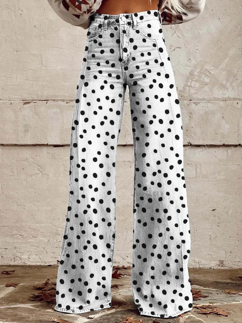 سراويل جينز كاجوال أوروبية وأمريكية نسائية بمقاسات كبيرة