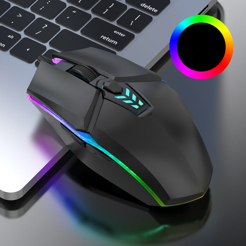 Souris filaire silencieuse et lumineuse pour ordinateur de bureau