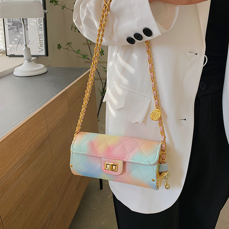 Sac messager à une épaule en PU coloré 20cm x 10cm x 7cm Bandoulière réglable