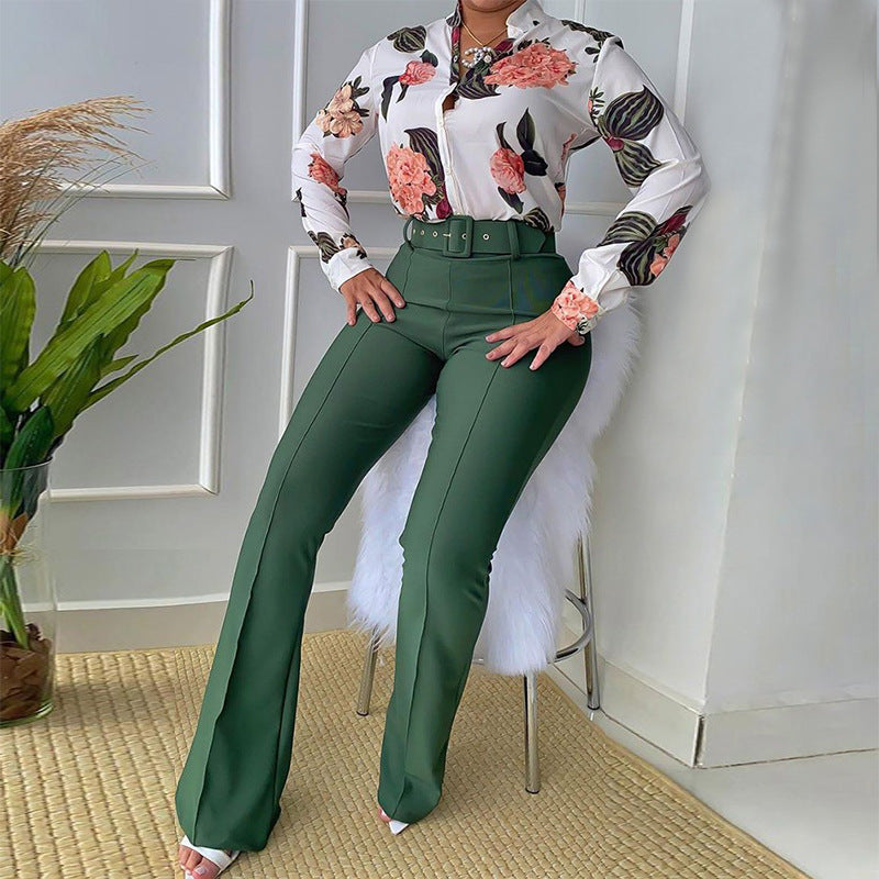 Fashion Printed Casual Women's British Style Suit