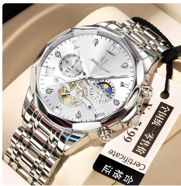 Waterproof Luminous High-End Multifunctional Men's Alloy Quartz Watch