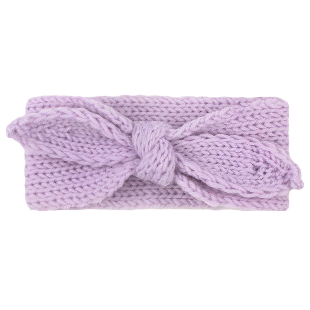 Baby Winter Solid Big Bow Fish Knit Wool Headband
