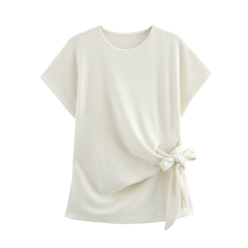 Ensemble haut et jupe mi-longue à détails noués pour femme