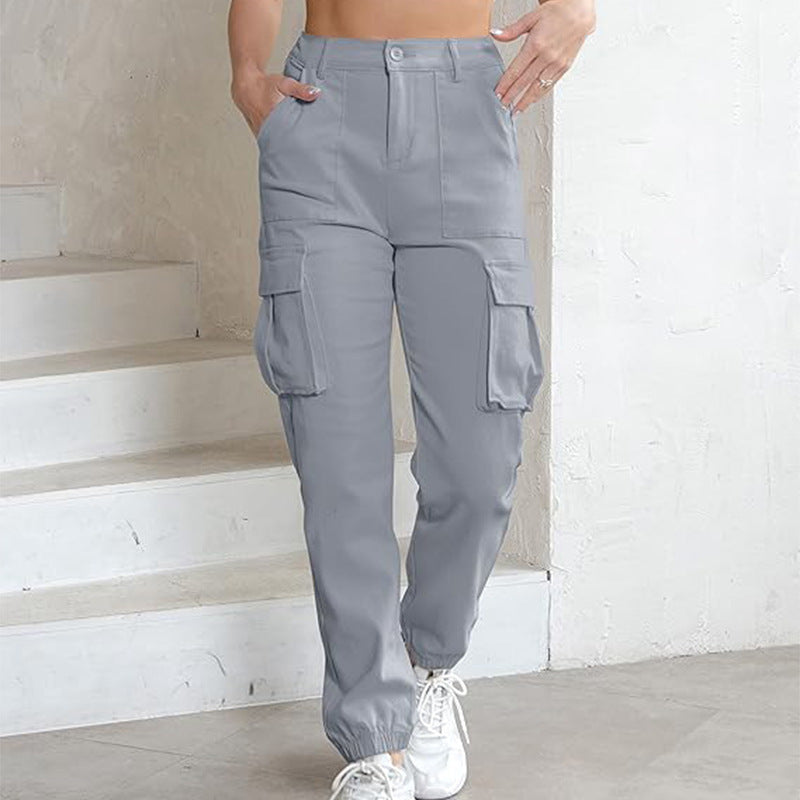 European & American Style Women's High Waist Casual Jogging Overalls