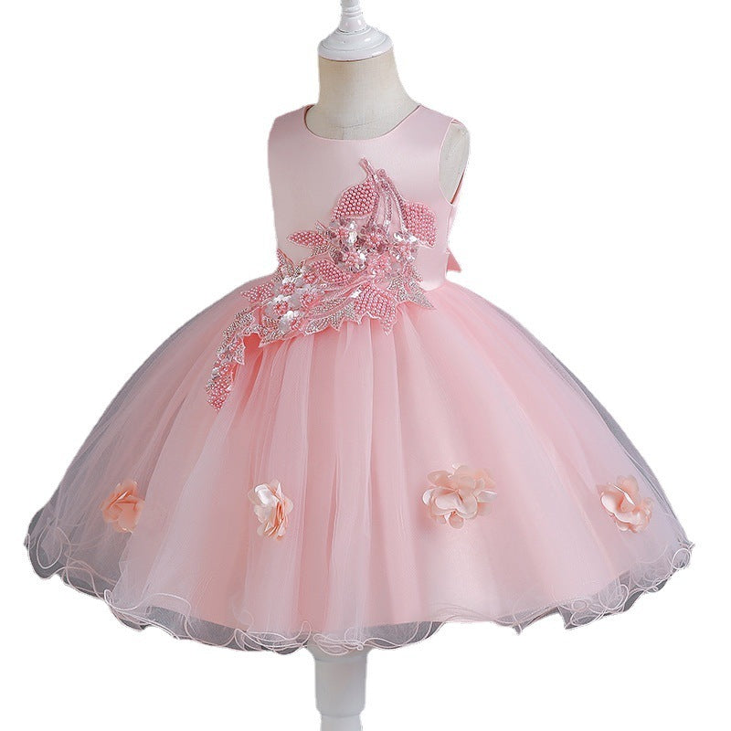 Girls' High-End Sleeveless Dress in Multiple Colors