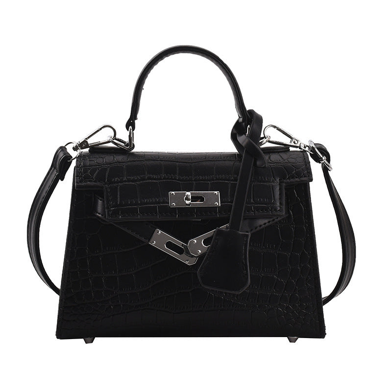 French Niche Stone Pattern Small Kelly Handbag for Women