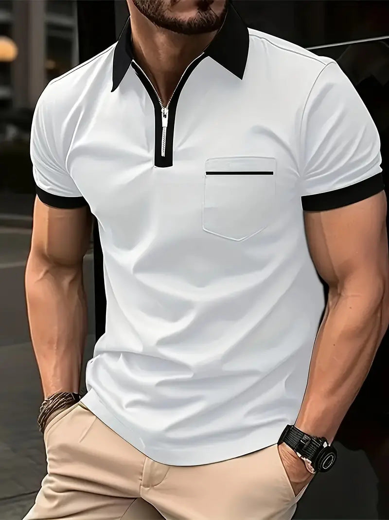 Men's Casual Short Sleeve Chest Pocket Shirt