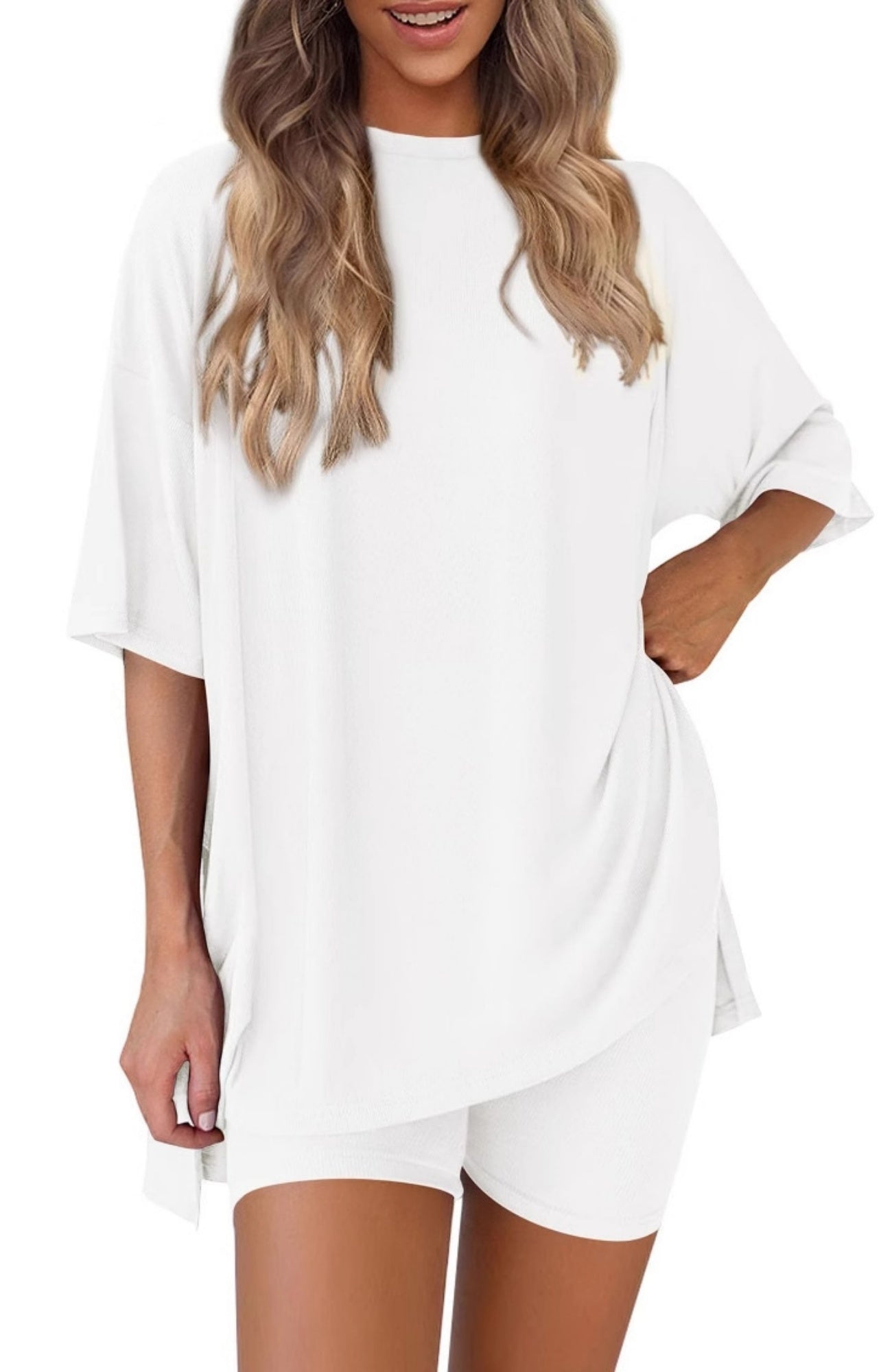 New Loose Fashion Solid Color Casual Two-piece Suit