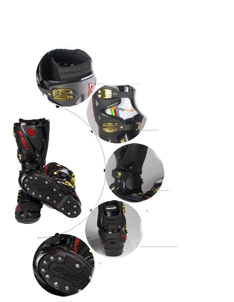Breathable Anti-Falling Motorcycle Riding Shoes in White & Black, Sizes 40-45