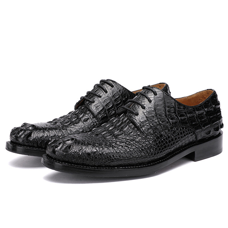 Handmade Men's Crocodile Leather Business Shoes Comfortable Formal