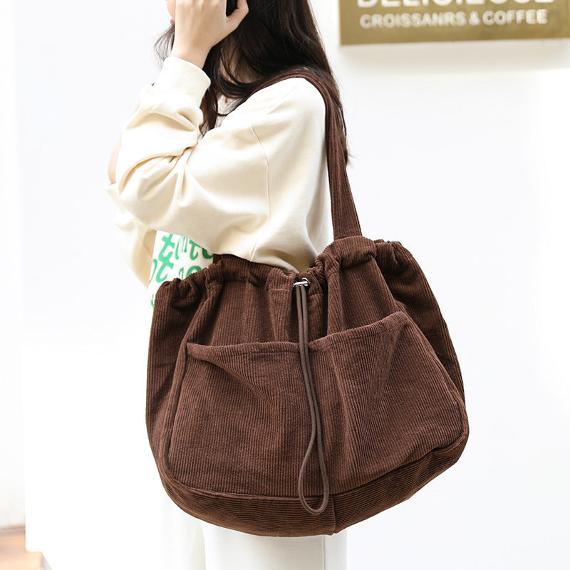 Drawstring Multi-pocket Handbag for Women
