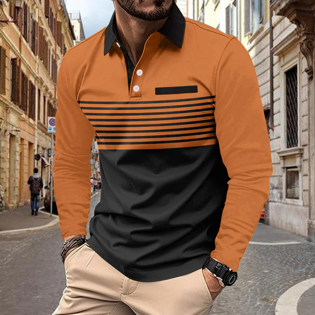 Men's Sports Polo Shirt with Pocket - Solid Colors, Cotton Blend
