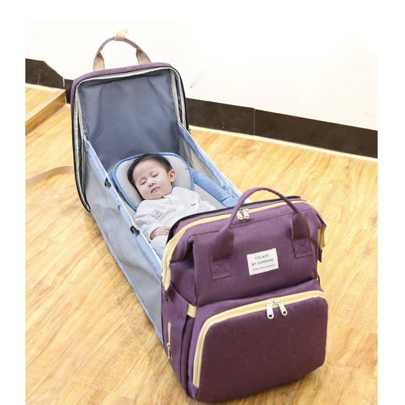 Sac à langer de voyage pliable avec double bandoulière