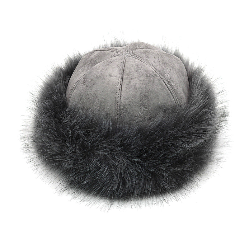 Yurt Style Plus Velvet Fox Fur Hat - One Size, Multiple Colors