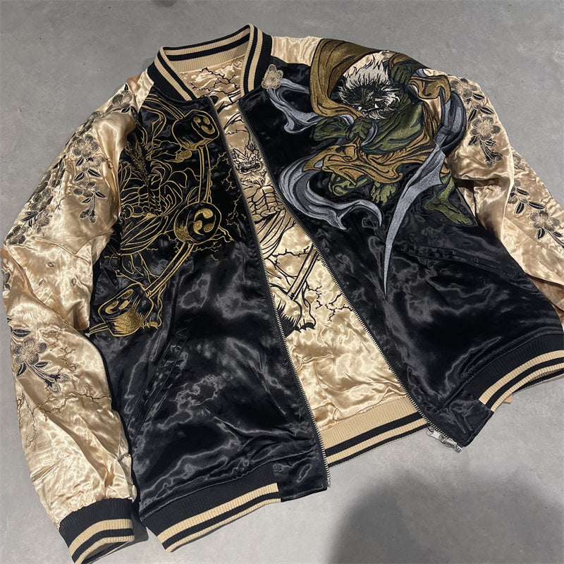 Men's Fashion Gold Embroidery Double-Sided Jacket