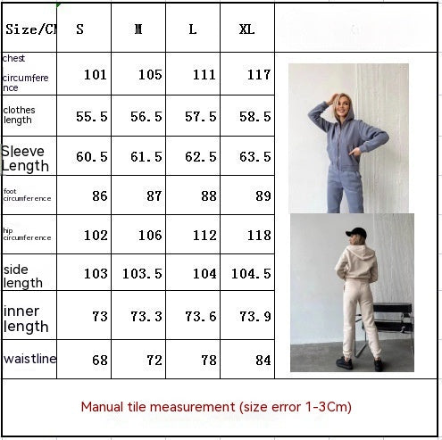 Ensemble pull à manches longues à capuche et fermeture éclair doublé en polaire
