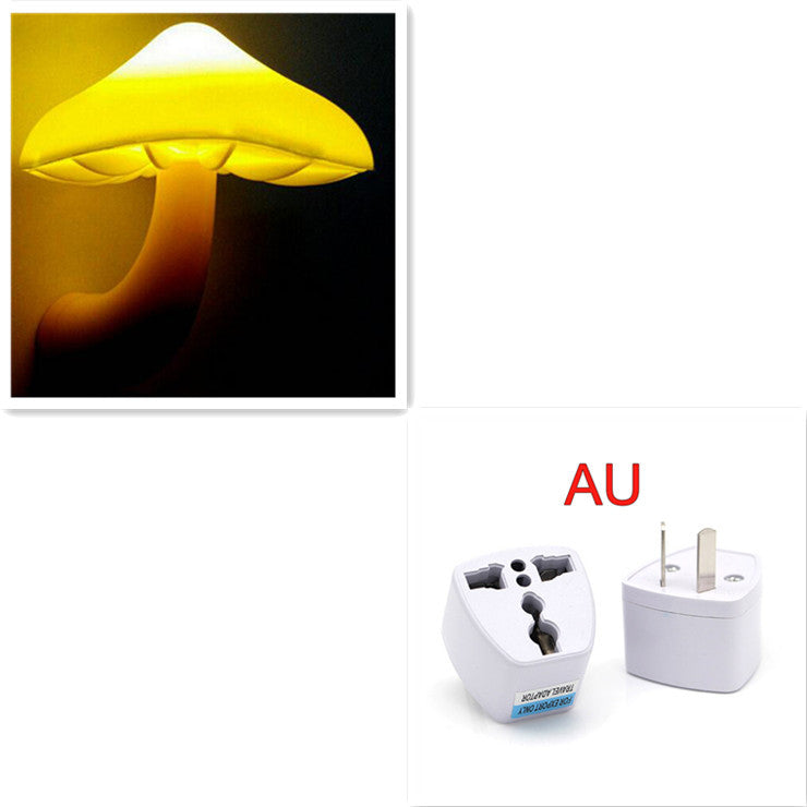 Mushroom LED Night Light with Sensor Warm White EU US Plug Wall Socket Lamp