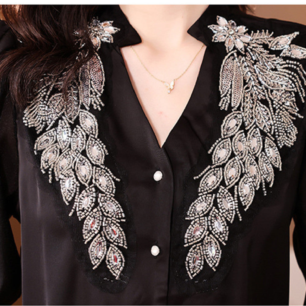Slim Fit High-Class Cardigan Shirt with Long Sleeves and Stand Collar