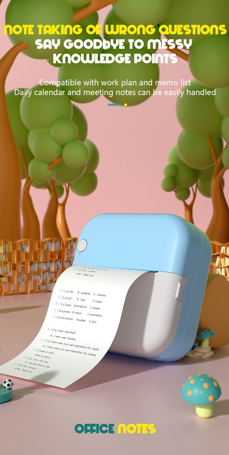Student Mini Thermal Label Printer with USB Interface