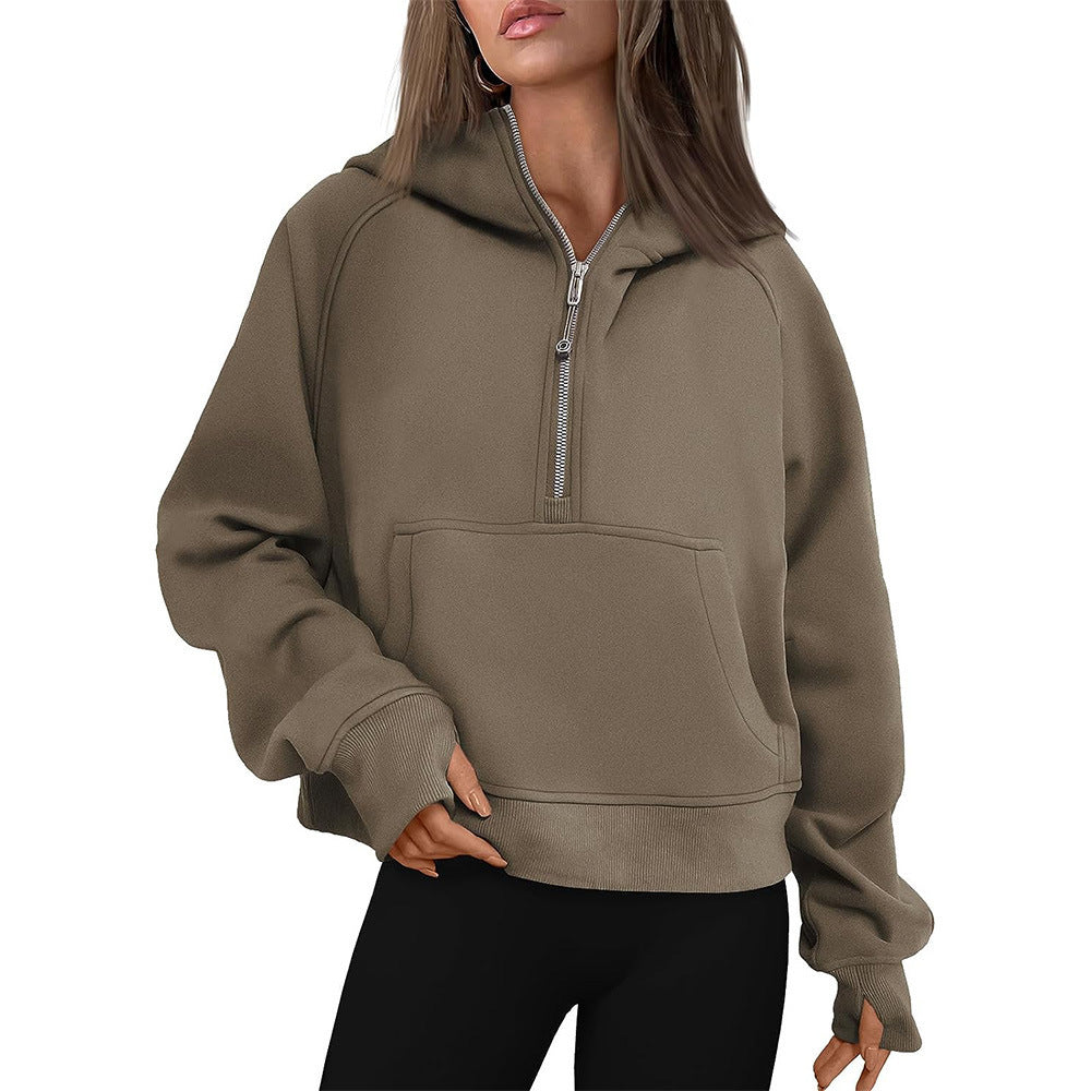 Fall Winter Thick Hooded Zipper Sweater