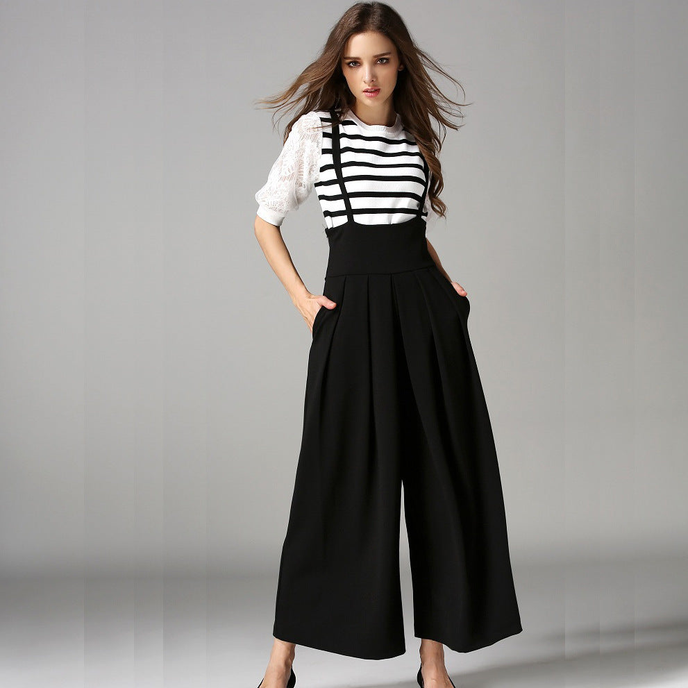 High Waist String Wide Leg Pants
