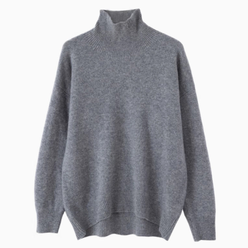 Pull col roulé en cachemire et pure laine extra-épais pour femme