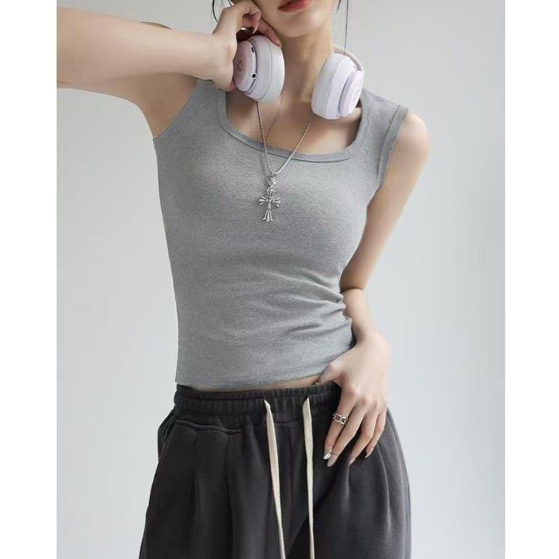 Women's Thread Vest Camisole Sleeveless Bottoming T-Shirt
