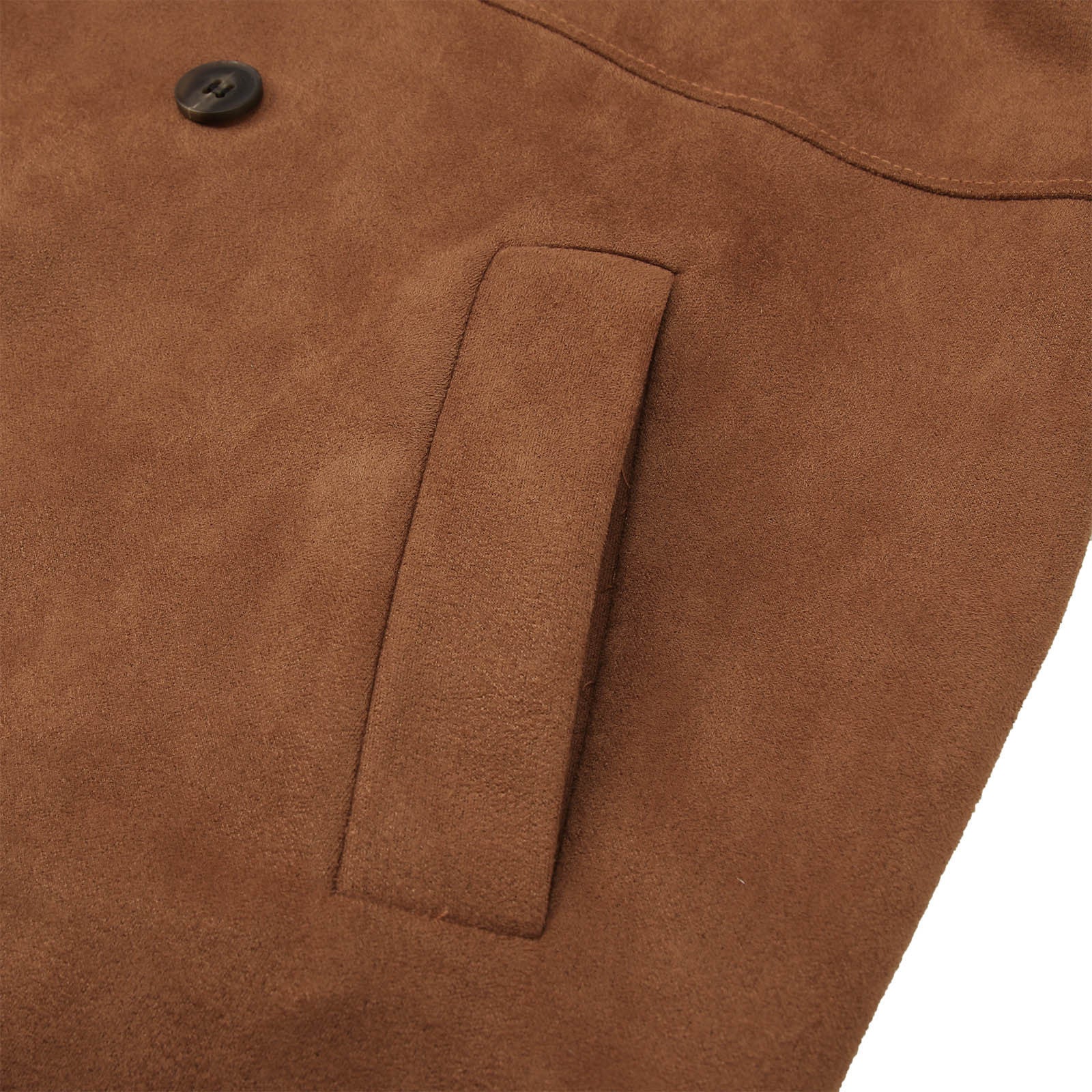 Manteau mi-long en daim marron American Retro pour homme