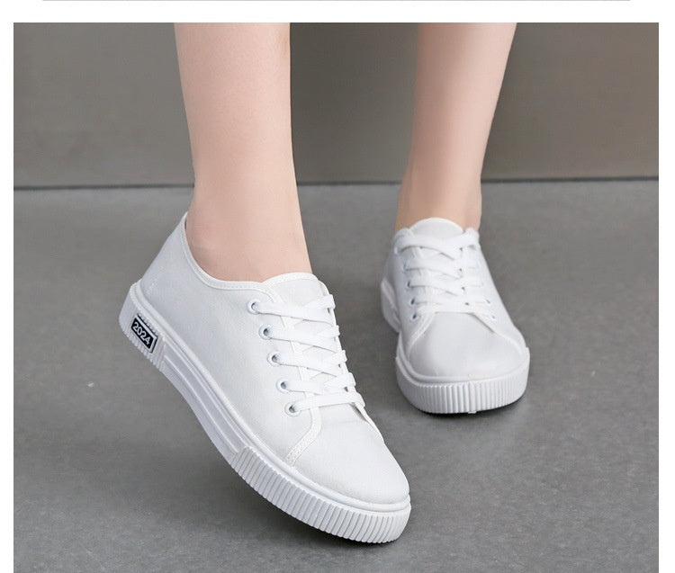 White Breathable Non-Slip Soft Bottom Shoes Flat Heel