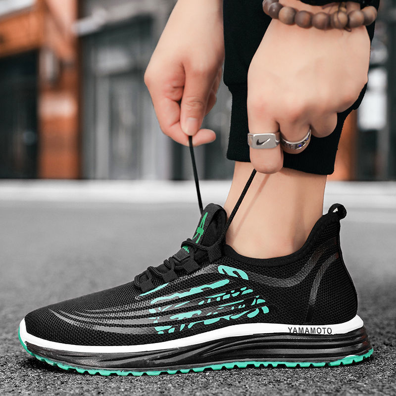 Chaussures de course décontractées respirantes pour hommes Semelle souple en mesh