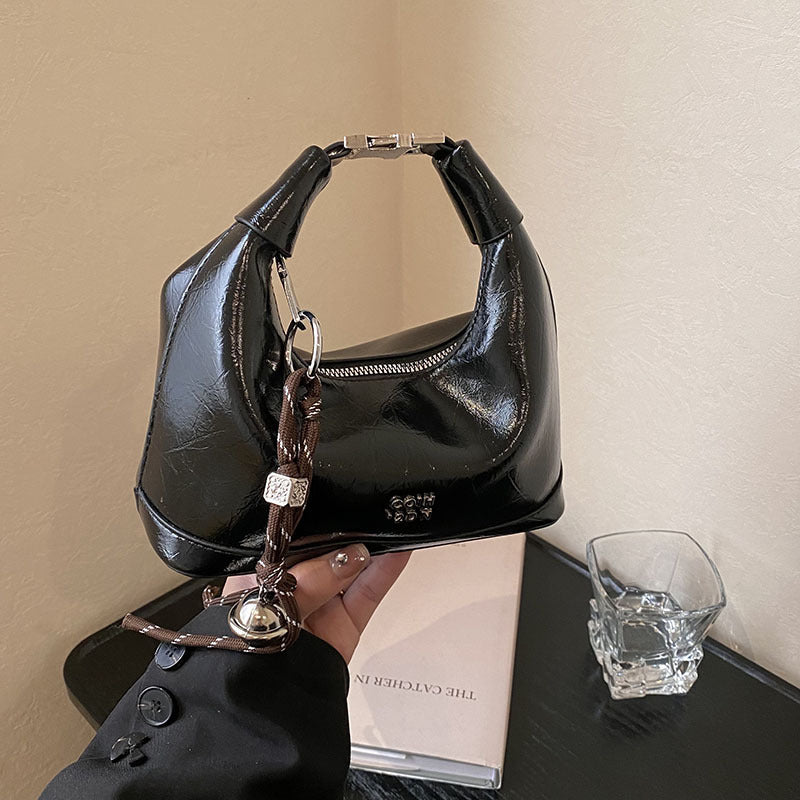 Sac à bandoulière en PU style rétro, simple, 20,5 x 9,5 x 20 cm