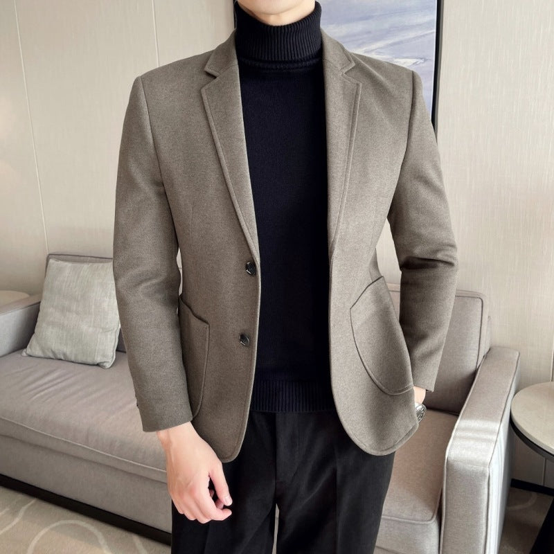 Veste en laine légère Manteau épais Costume décontracté pour hommes