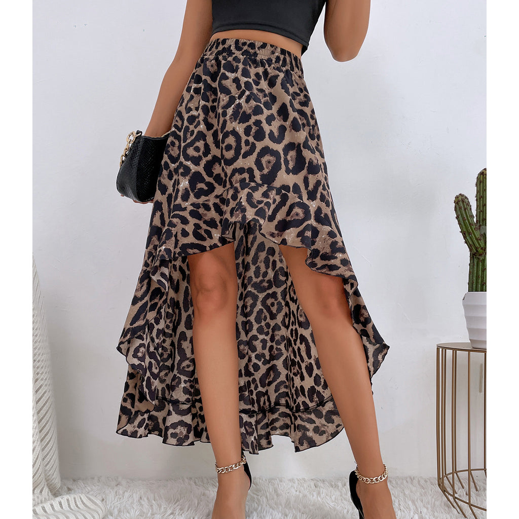 Casual Irregular Printed A-Line Skirt