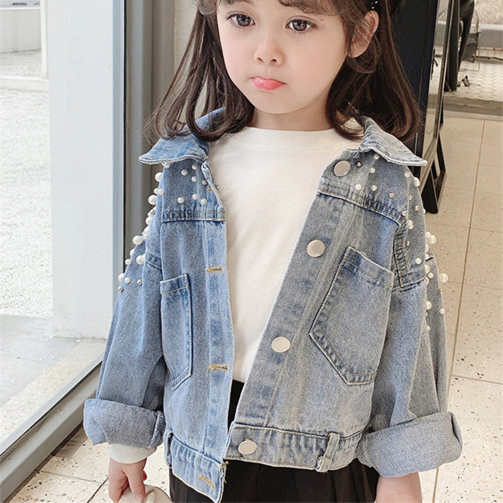 Girls' Blue Cotton Denim Jacket for Girls – Trendy Children's Fashion