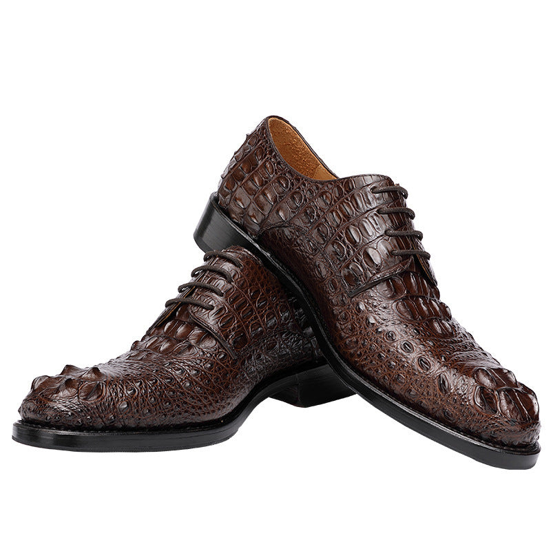 Handmade Men's Crocodile Leather Business Shoes Comfortable Formal