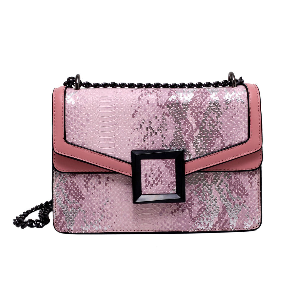 Snake Print Chain Crossbody Shoulder Bag for Women 24x16x10cm