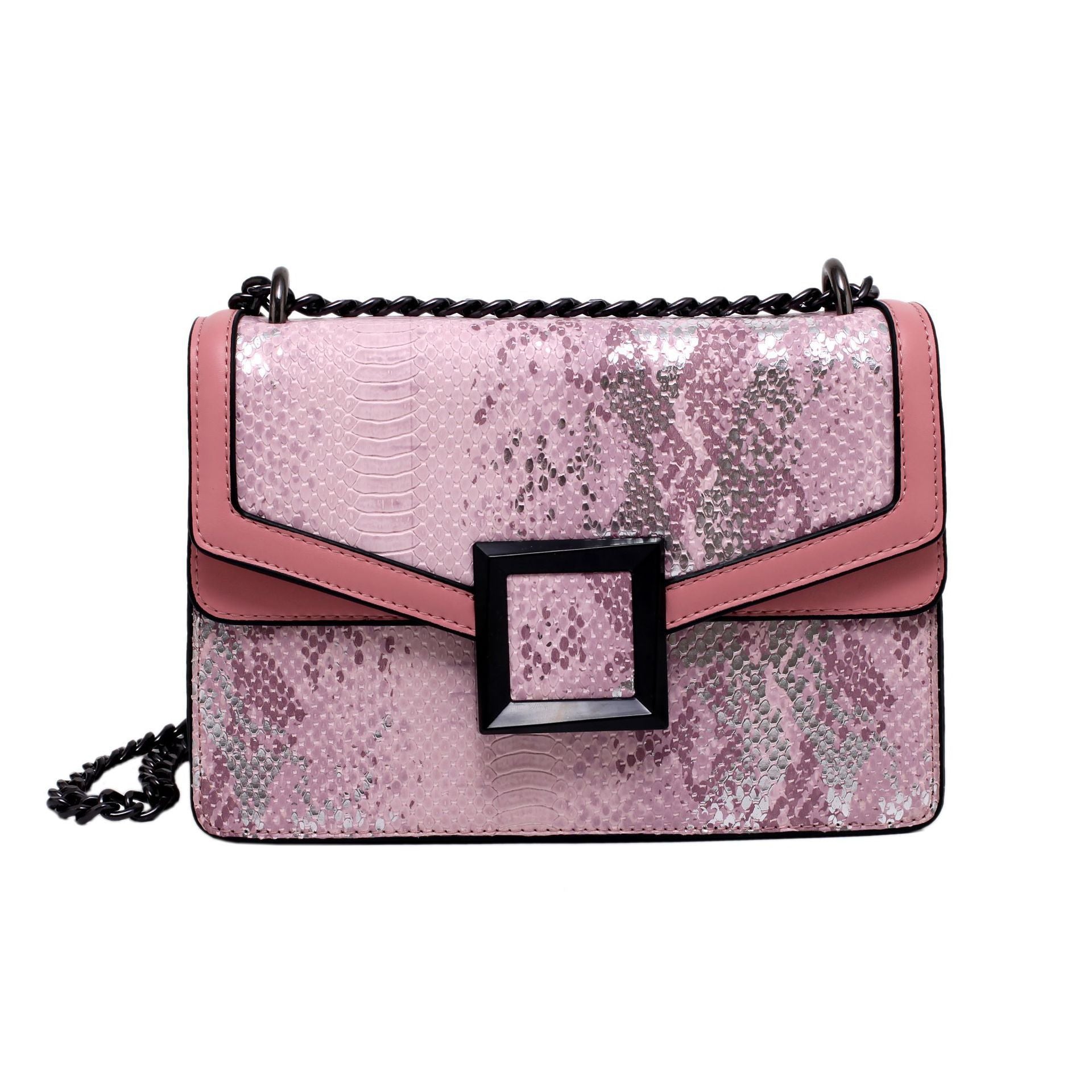 Snake Print Chain Crossbody Shoulder Bag for Women 24x16x10cm