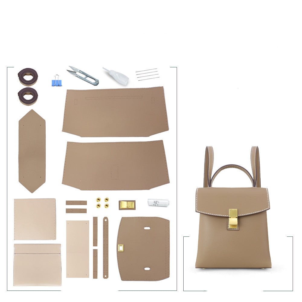 Simple Fashion Medium Caramel Leather Backpack