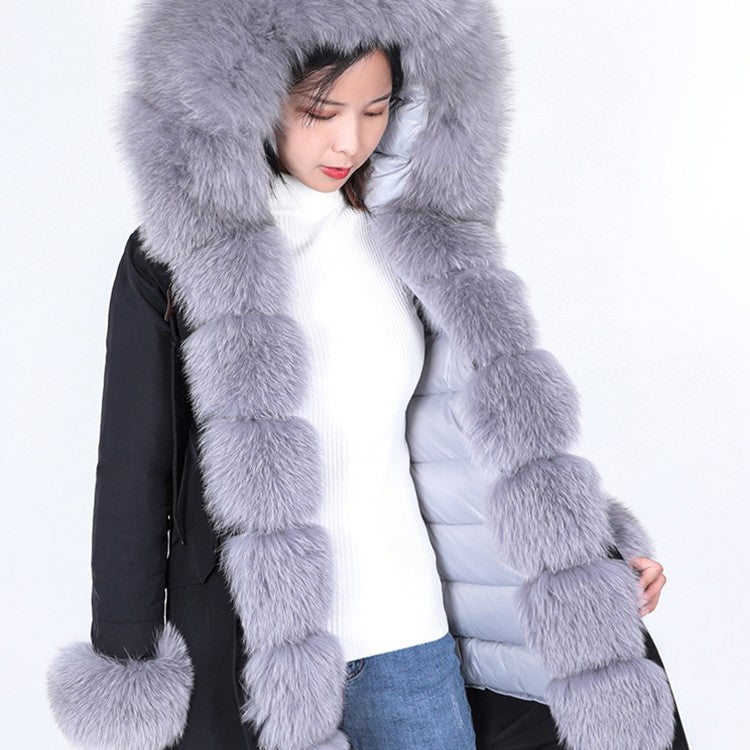 Fur Coat With Detachable Inner Liner and Placket