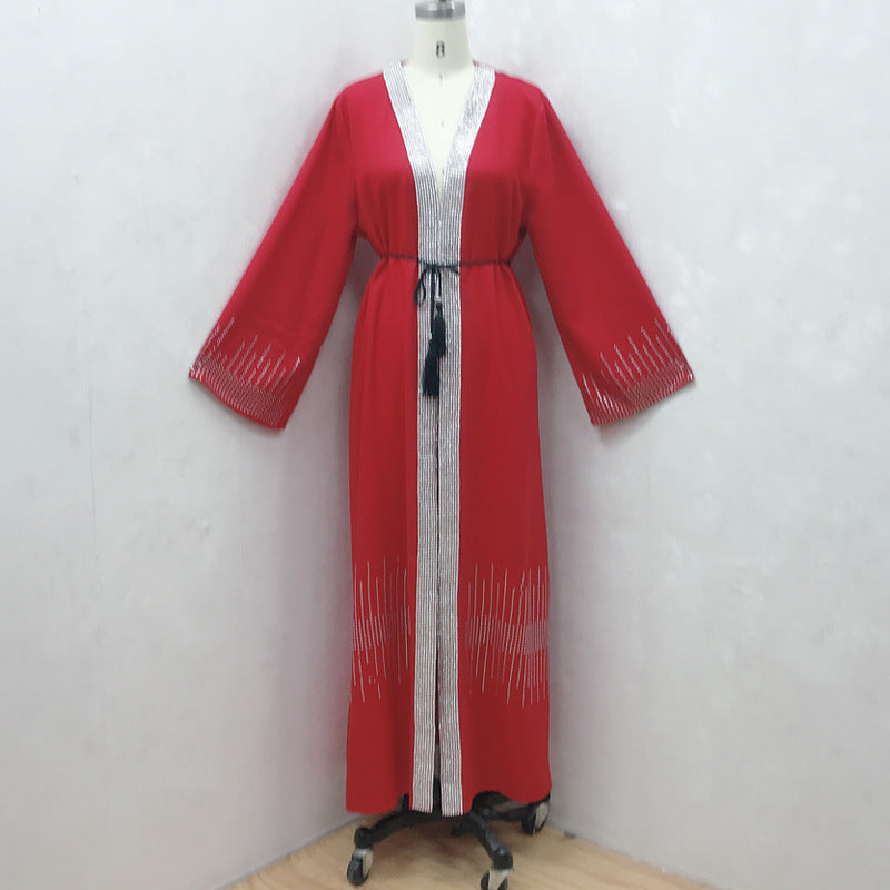 Cardigan Robe With Diamonds And Hot Diamond Arabian Women’s Dress